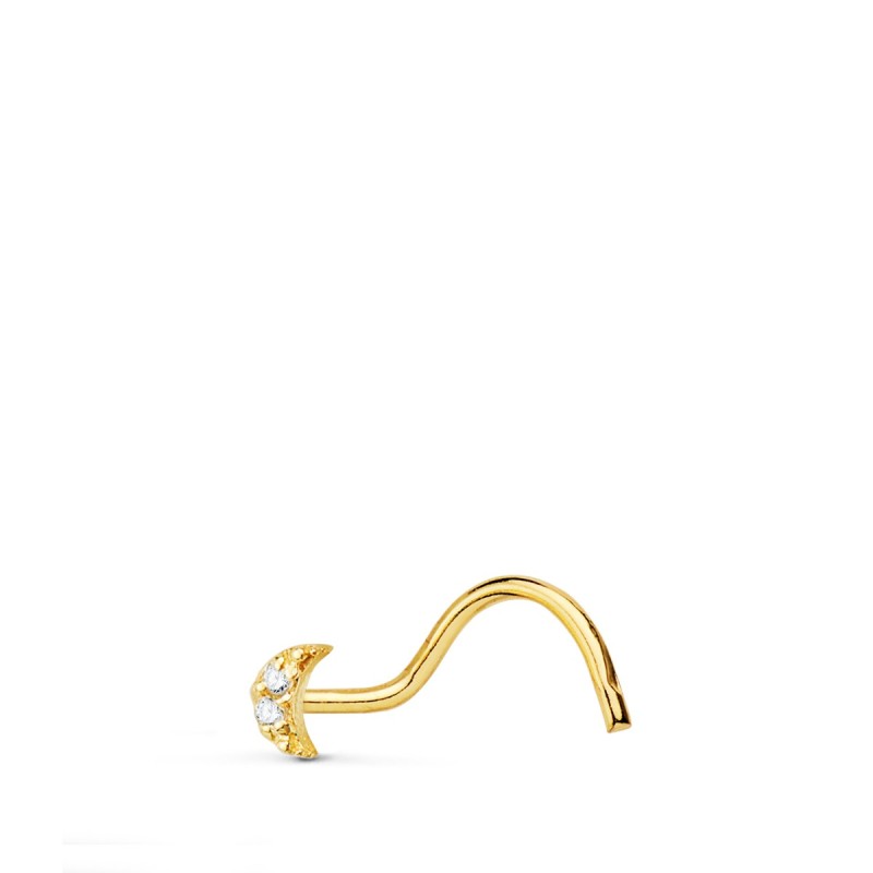Piercing Oro Amarillo Nariz Luna 3 Mm oro 18k