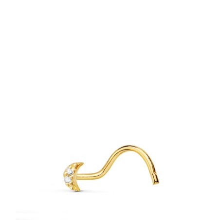 Piercing Oro Amarillo Nariz Luna 3 Mm oro 18k