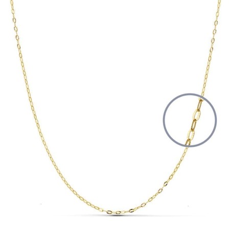 Cadena Oro Amarillo Eslabones Ovales Tallados. Ancho: 1Mm Largo: 38 Cm oro 18k