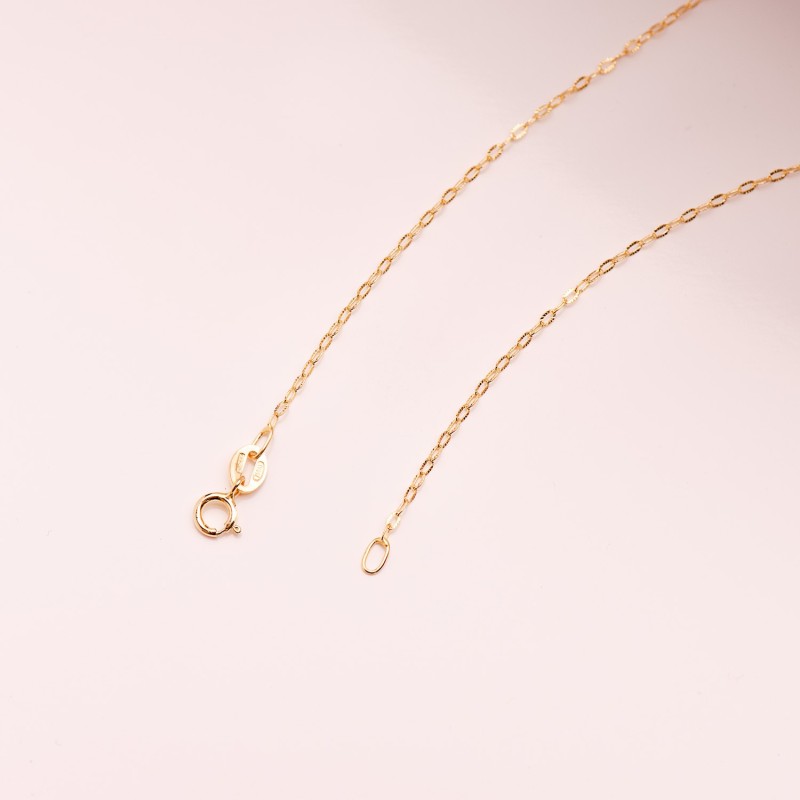 Cadena Oro Amarillo Eslabones Ovales Tallados. Ancho: 1Mm Largo: 40Cm oro 18k