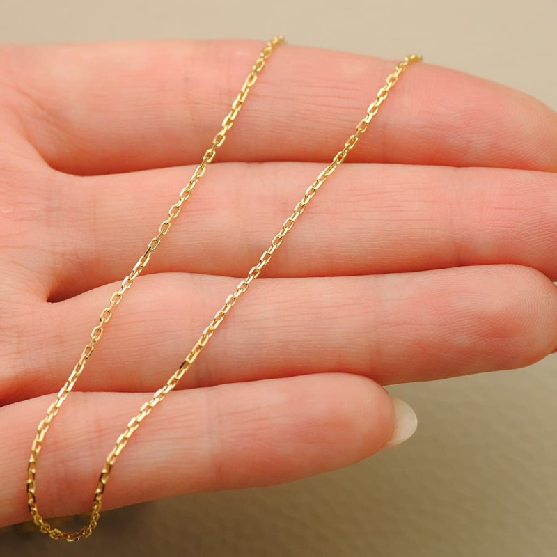 Cadena Oro Amarillo Maciza Forzada Largo 40Cm Ancho 1 Mm oro 18k