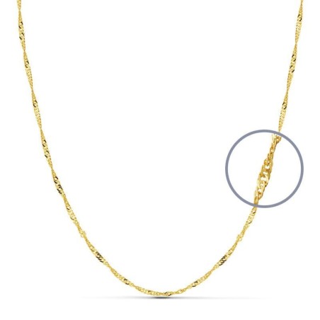 Cadena Oro Amarillo Maciza Singapur 40Cm 1.8 Mm oro 18k