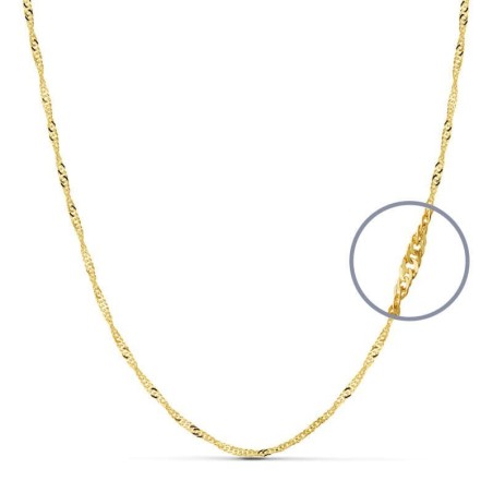 Cadena Oro Amarillo Maciza Singapur 40Cm 2 Mm oro 18k
