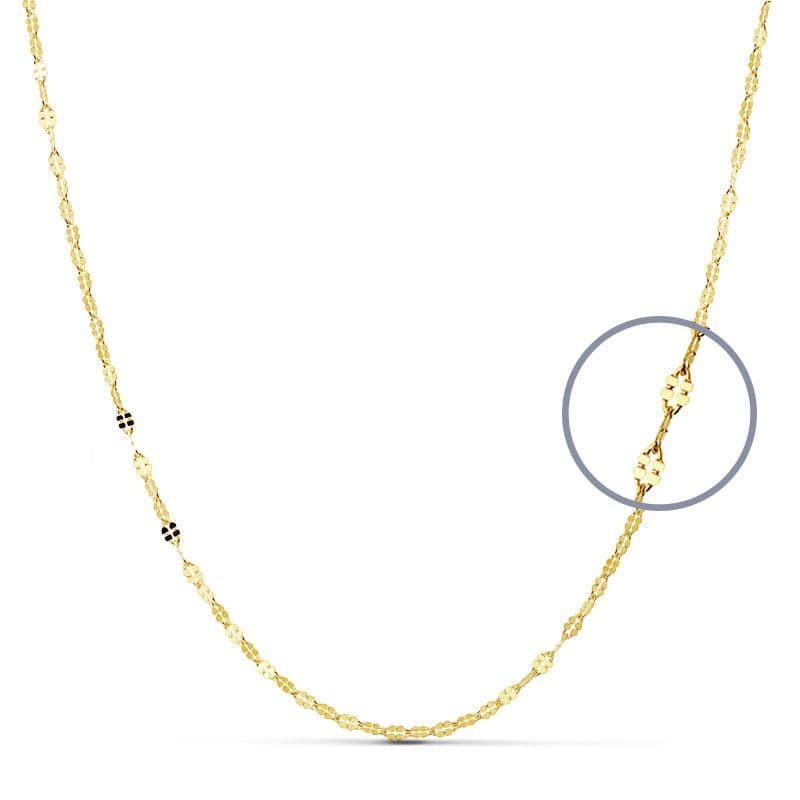Cadena Maciza Oro Amarillo Flor Martil 40Cm 2 Mm oro 18k