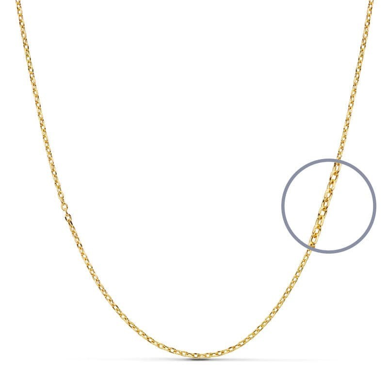 Cadena Forzada Oro Amarillo 40Cm Hueca 1.2 Mm oro 18k