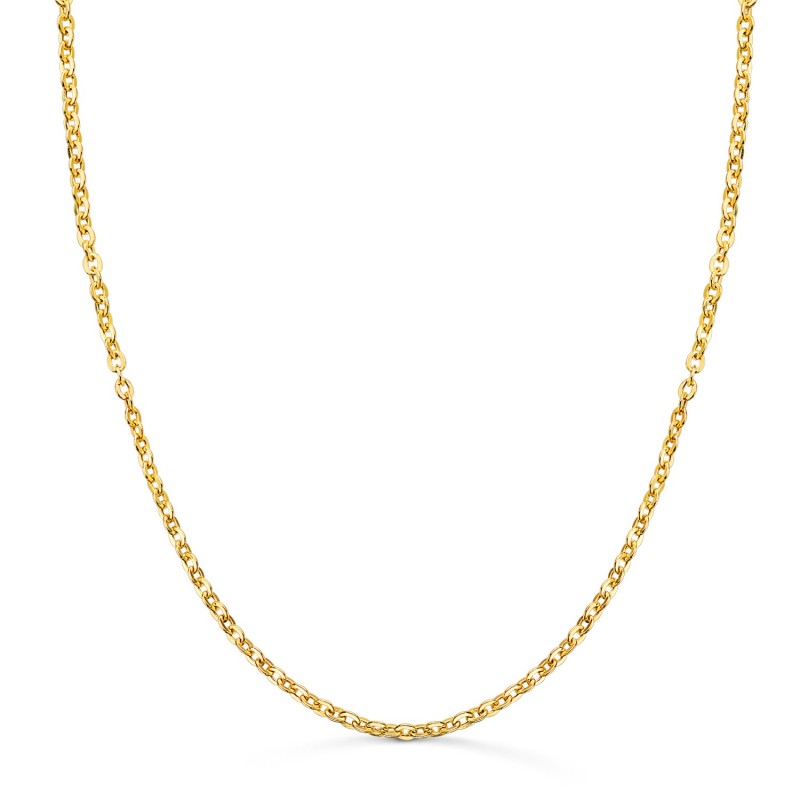 Cadena Oro Amarillo Hueca Forzada Ancho: 2Mm Largo: 40Cm oro 18k