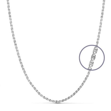 Cadena Maciza Diamantada Oro Blanco 40Cm 2 Mm oro 18k