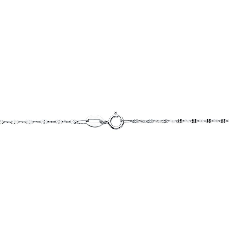 Cadena Maciza Oro Blanco Eslabones Planos Tallados 1.5 Mm 40Cm oro 18k