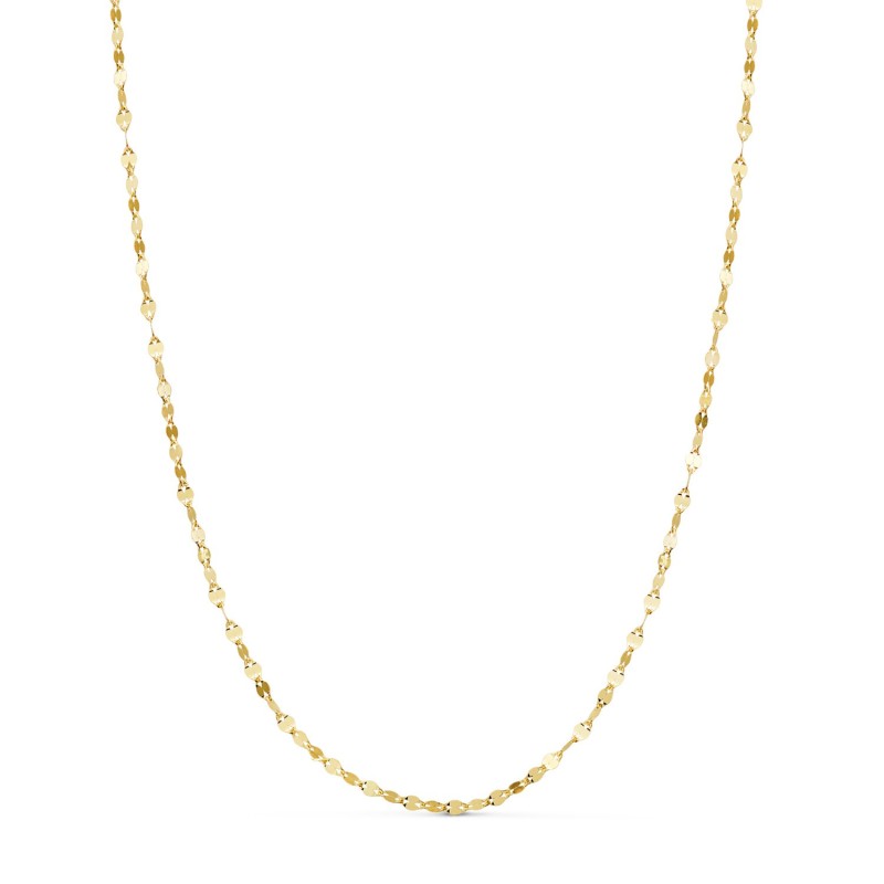Cadena Oro Amarillo Maciza Diamantada Brillo. Ancho: 2 Mm. Largo: 40 Cm. Cierre Reasa oro 18k