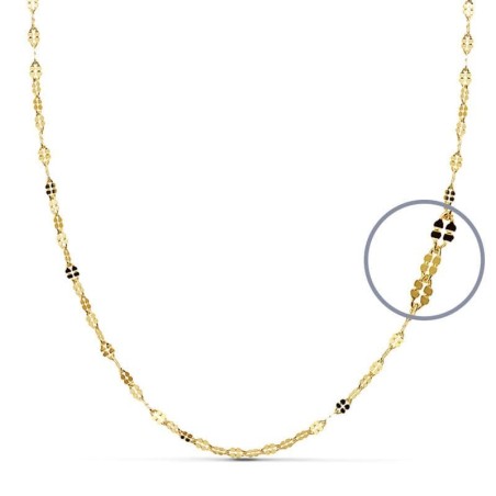 Cadena Maciza Oro Amarillo Diamantada 40Cmx1.5. oro 18k