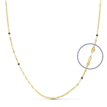 Cadena Oro Amarillo Maciza Diamantada 45Cm 1 Mm oro 18k