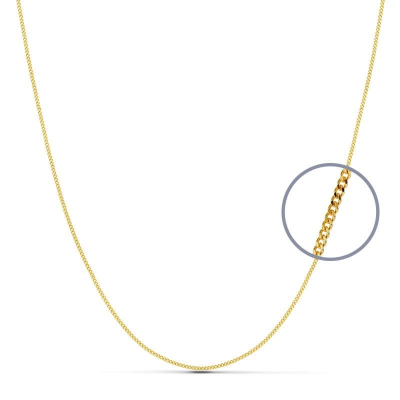 Cadena Oro Amarillo Maciza Barbada 45Cm 1 Mm oro 18k