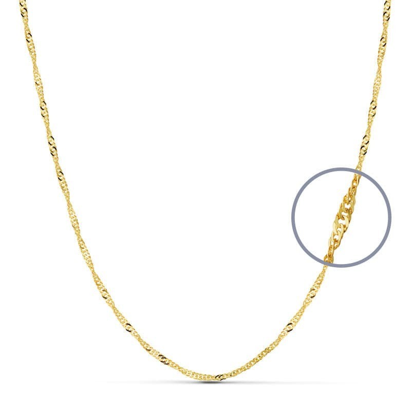 Cadena Oro Amarillo Singapur 45Cm 2 Mm oro 18k