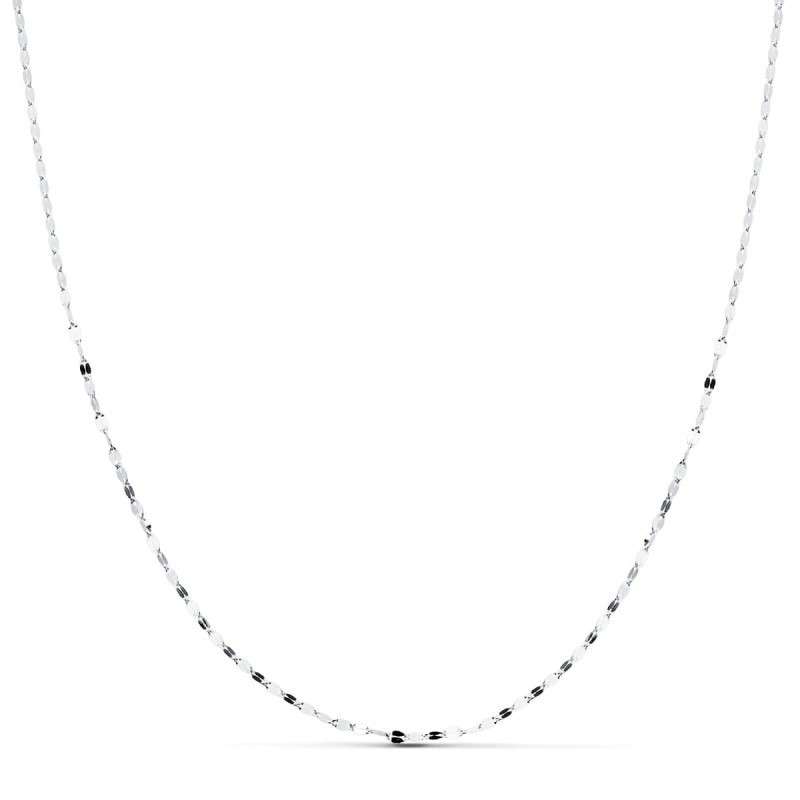 Cadena Maciza Oro Blanco Diamantada 45Cm 1.2 Mm oro 18k