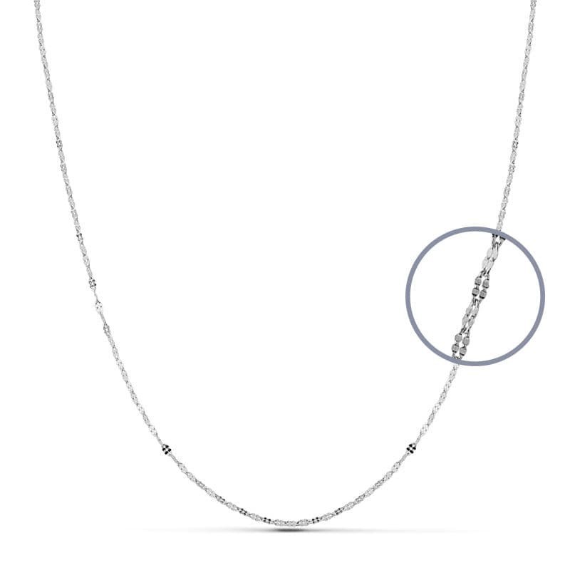 Cadena Maciza Oro Blanco 45Cm 1.1 Mm oro 18k