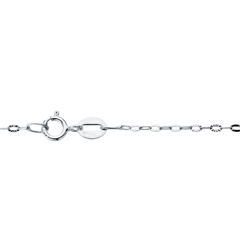 Cadena Maciza Oro Blanco Eslabones Tallados 1 Mm 45Cm oro 18k