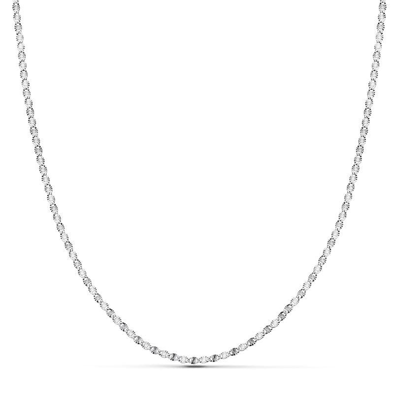Cadena Oro Blanco Maciza Diamantada 45Cm 1.5 Mm oro 18k