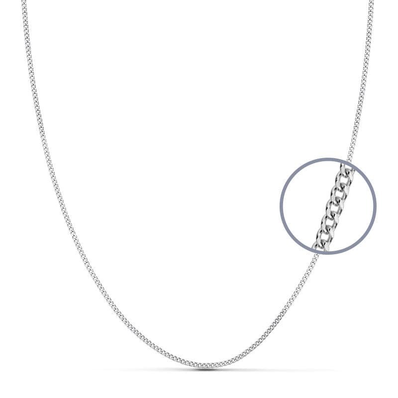 Cadena Maciza Oro Blanco Barbada 1 Mm 45Cm oro 18k