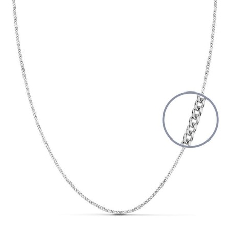 Cadena Maciza Oro Blanco Barbada 1 Mm 45Cm oro 18k