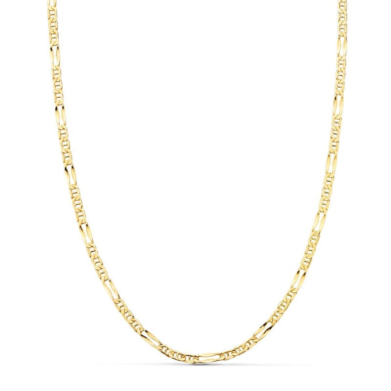Cadena Oro Amarillo Ancla 3X1 Hueca Largo 45Cm Ancho 2 Mm oro 18k
