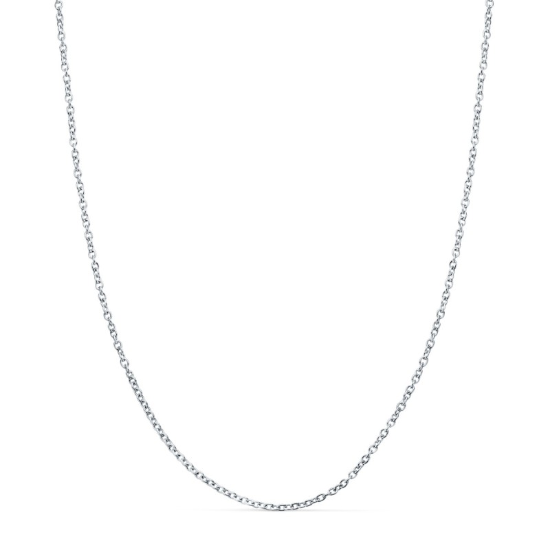Cadena Oro Blanco Forzada Maciza Ancho: 1Mm Largo: 45Cm oro 18k