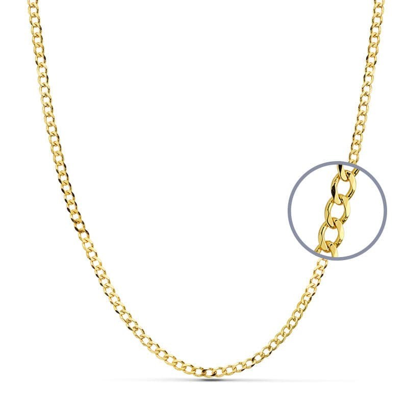 Cadena Oro Amarillo Barbada 50Cm Maciza 3Mm oro 18k