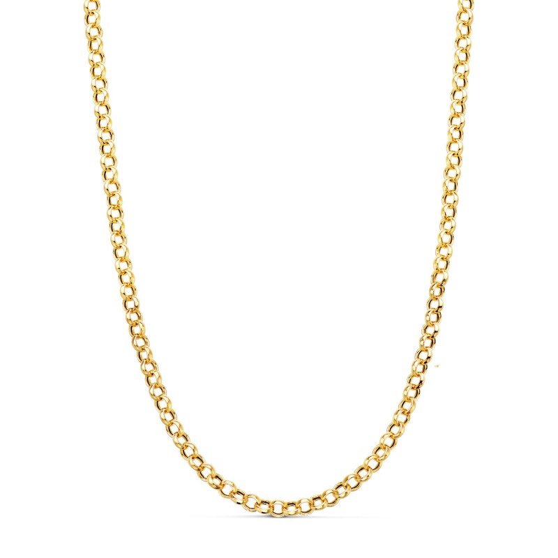 Cadena Oro Amarillo Rolo Hueco Ancho: 3 Mm. Largo: 50Cm Cierre Reasa oro 18k