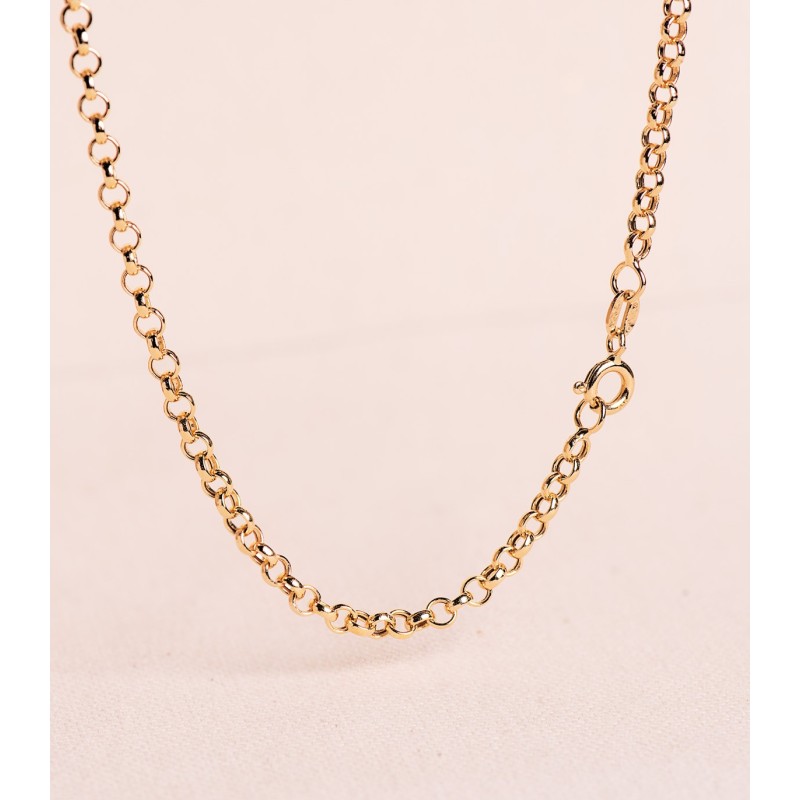 Cadena Oro Amarillo Rolo Hueco Ancho: 3 Mm. Largo: 50Cm Cierre Reasa oro 18k