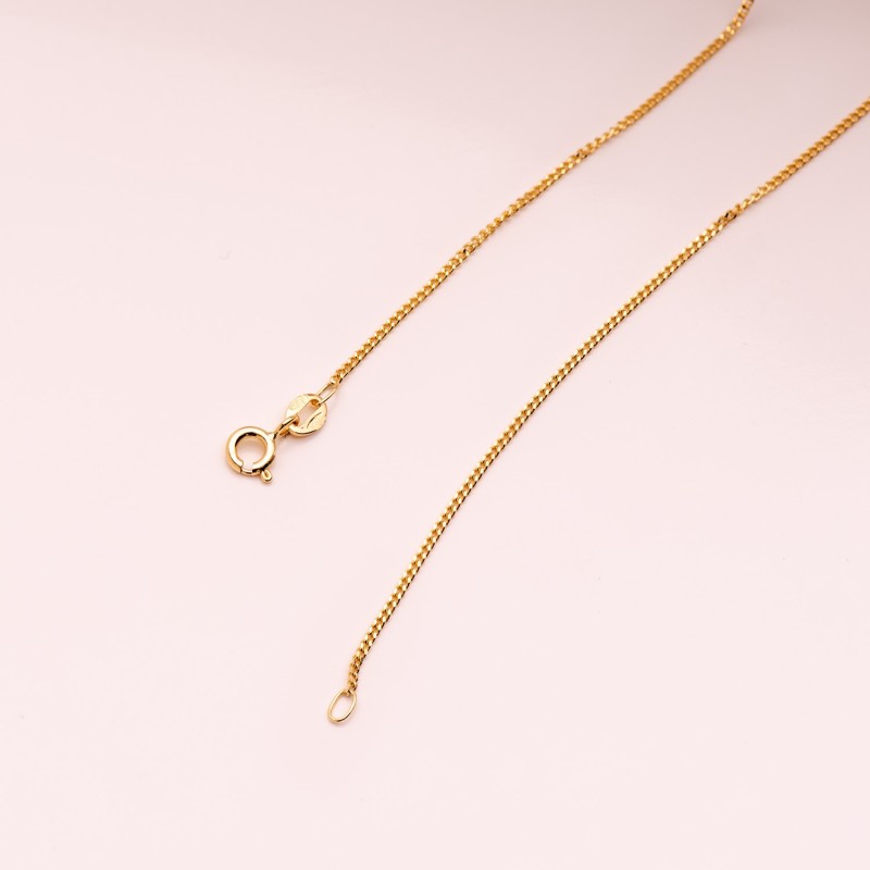 Cadena Oro Amarillo Maciza Barbada 50Cm 1 Mm oro 18k