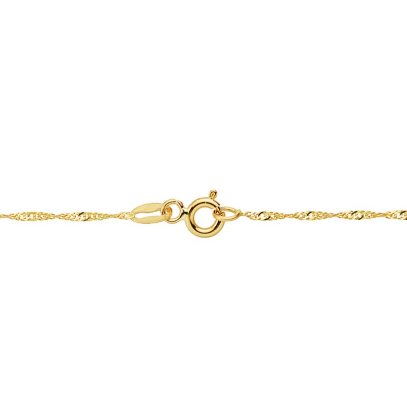 Cadena Oro Amarillo Maciza Singapur 50Cm 1.2 Mm oro 18k