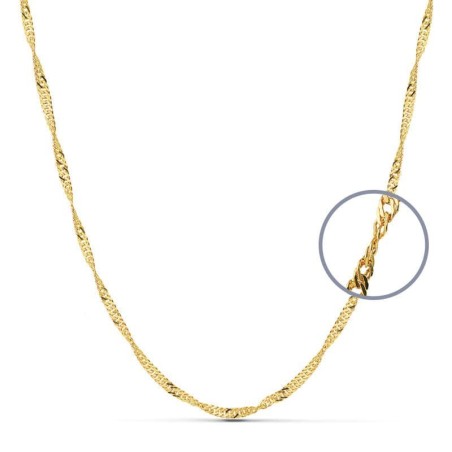Cadena Oro Amarillo Maciza Singapur 50Cm 2.5Mm oro 18k