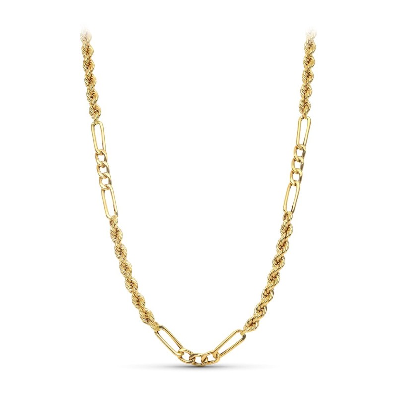 Cordon Oro Amarillo Salomonico Combinado 50Cm oro 18k