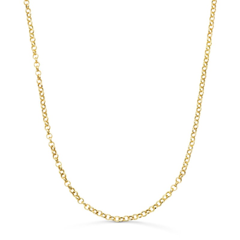 Cadena Oro Amarillo Rolo Hueca Ancho: 2.5Mm Largo: 50Cm Cierre Reasa oro 18k