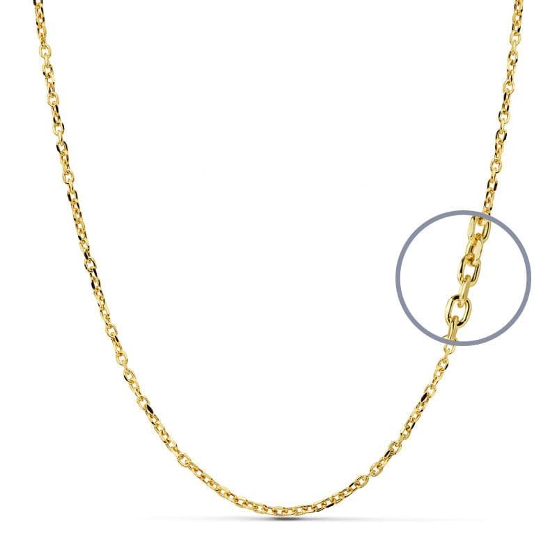 Cadena Oro Amarillo Forzada 50Cm Hueca 2 Mm oro 18k