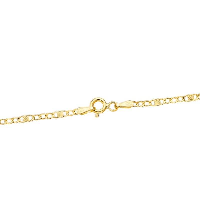 Cadena Oro Amarillo Combinada Hueca 3X1. Largo 50Cm Ancho 2 Mm oro 18k