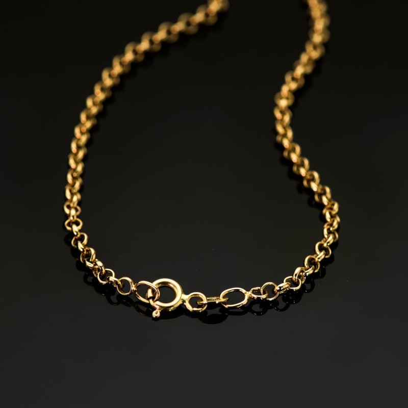 Cadena Oro Amarillo Rolo Hueca Ligera Ancho: 2.5Mm Largo: 50Cm Cierre Reasa oro 18k