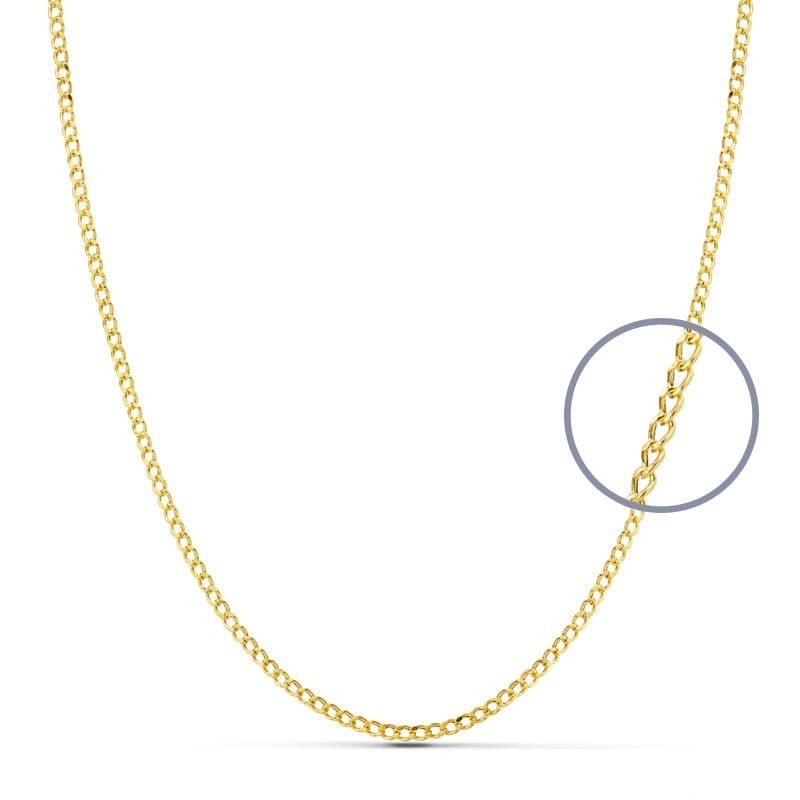 Cadena Oro Amarillo Barbada Hueca 50X1. oro 18k