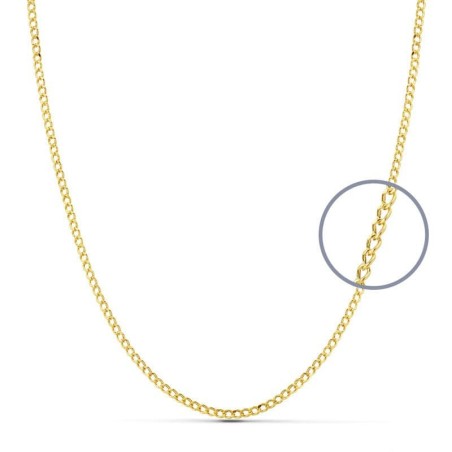 Cadena Oro Amarillo Barbada Hueca 50X1. oro 18k