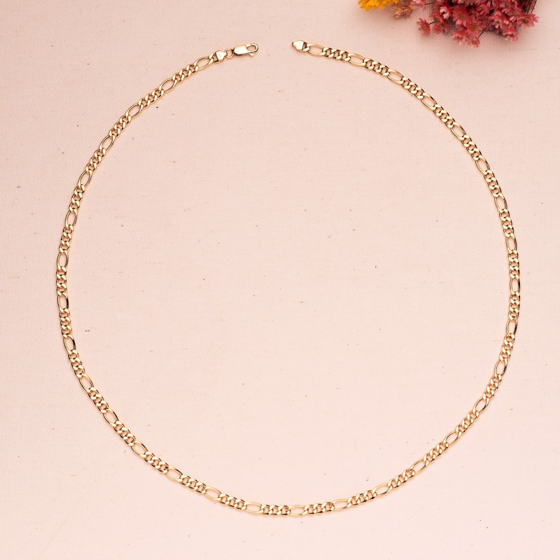 Cadena Oro Amarillo Hueca Eslabon Tipo Cartier Ancho 4.5 Mm Largo 60Cm oro 18k