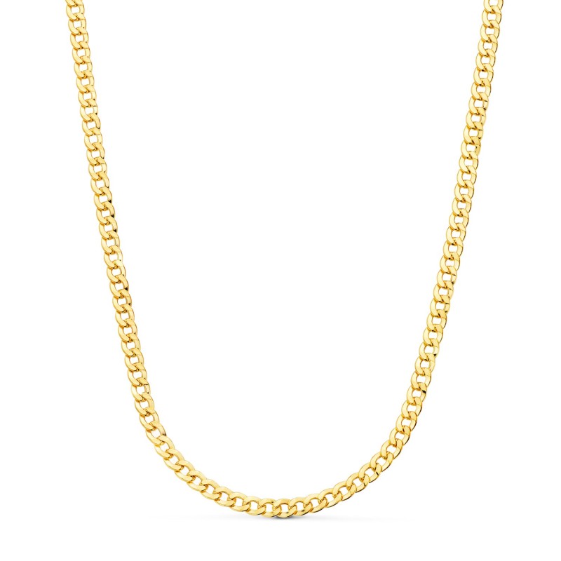 Cadena Oro Amarillo Barbada Hueca Largo 60Cm Ancho 4.7Mm oro 18k