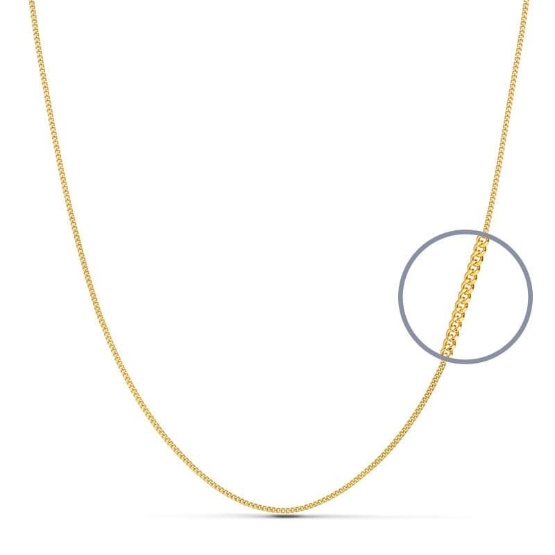 Cadena Oro Amarillo Maciza Barbada 60Cm 0.8 Mm oro 18k