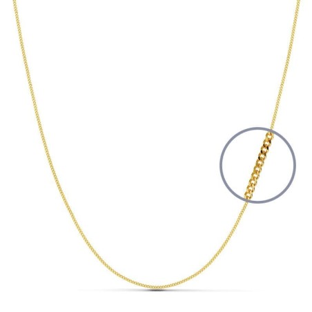 Cadena Oro Amarillo Maciza Barbada 60Cm 1 Mm oro 18k