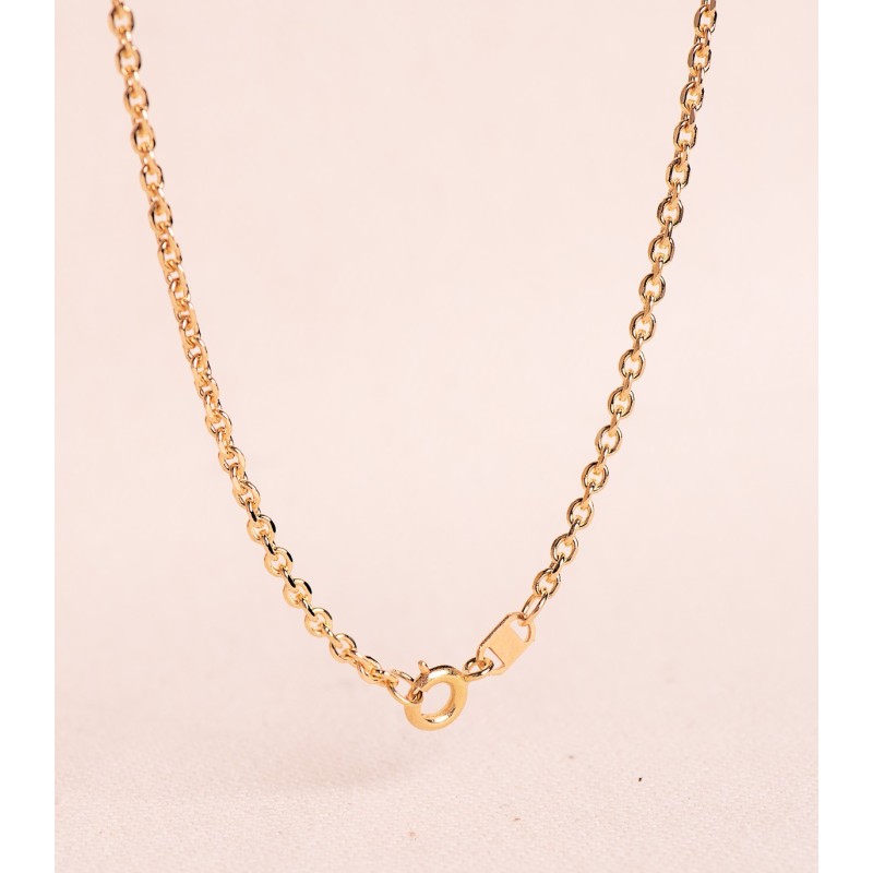 Cadena Oro Amarillo Maciza Forzada Eslabon Tallado. Ancho: 2,3 Mm Largo: 60Cm oro 18k