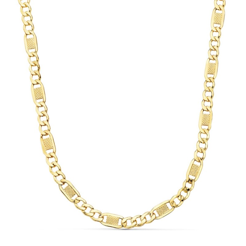 Cadena Oro Amarillo Eslabones Huecos 3X1. Largo 60Cm Ancho 5 Mm oro 18k