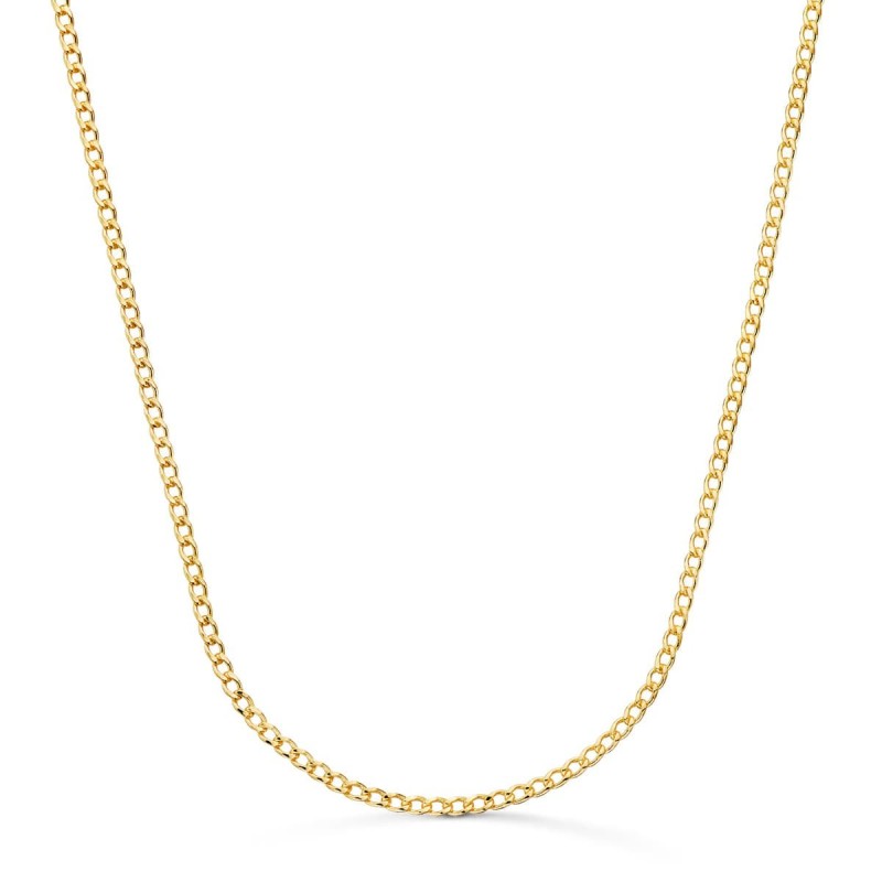 Cadena Oro Amarillo Barbada Hueca Ancho: 2Mm Largo: 60Cm oro 18k