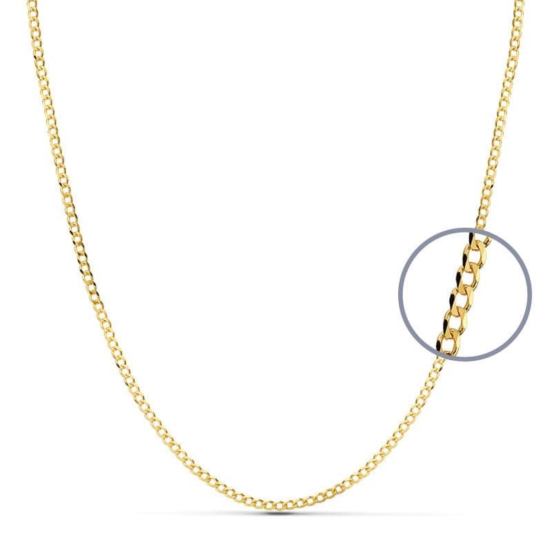 Cadena Oro Amarillo Barbada 60Cm Maciza 2 Mm oro 18k