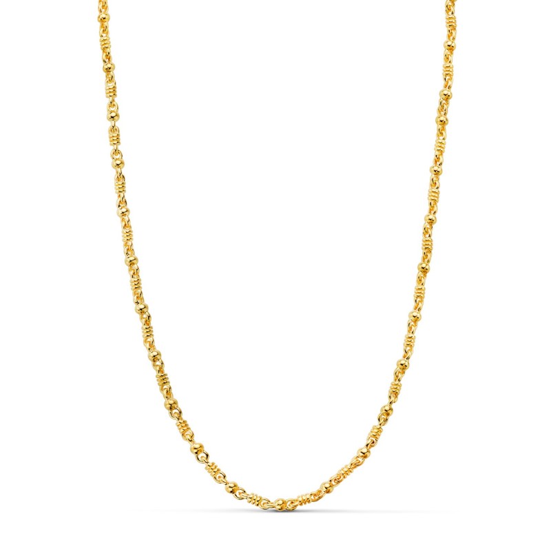 Cadena Oro Amarillo Maciza Bola Y Detalle Brillo. Ancho: 2,7 Mm Largo: 60Cm oro 18k