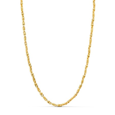 Cadena Oro Amarillo Maciza Bola Y Detalle Brillo. Ancho: 2,7 Mm Largo: 60Cm oro 18k