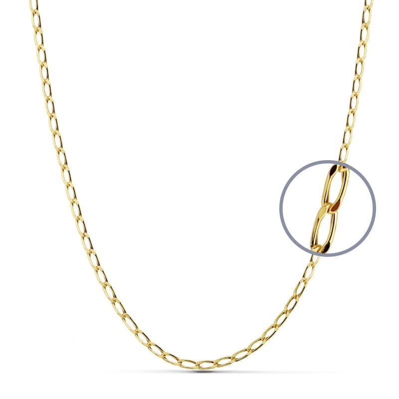 Cadena Oro Amarillo Bilbao Hueca 60Cm Ancho 2.5 Mm oro 18k