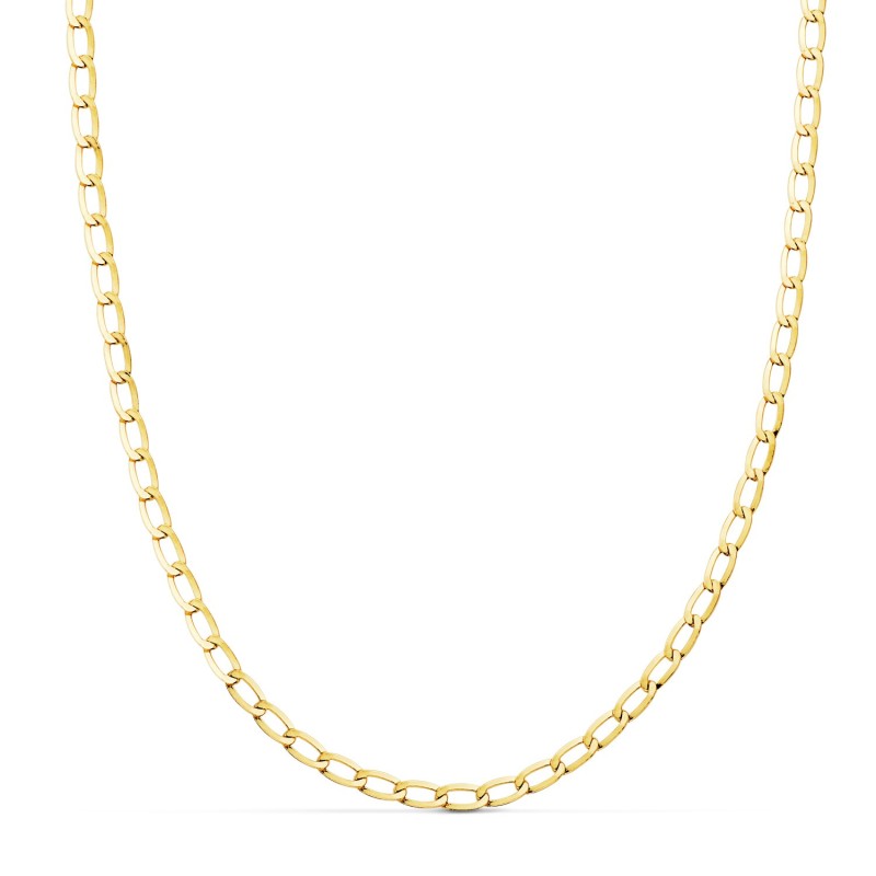 Cadena Oro Amarillo Hueca Bilbao Plana Largo: 60Cm Ancho: 3,5 Mm oro 18k